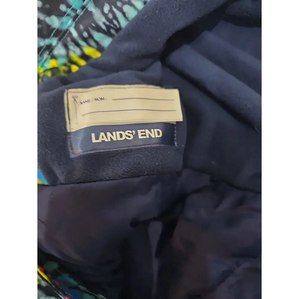Lands' End Squall Kids Size 4 Hooded Colorblock Zip Snowsuit Pants Grow-a-longs